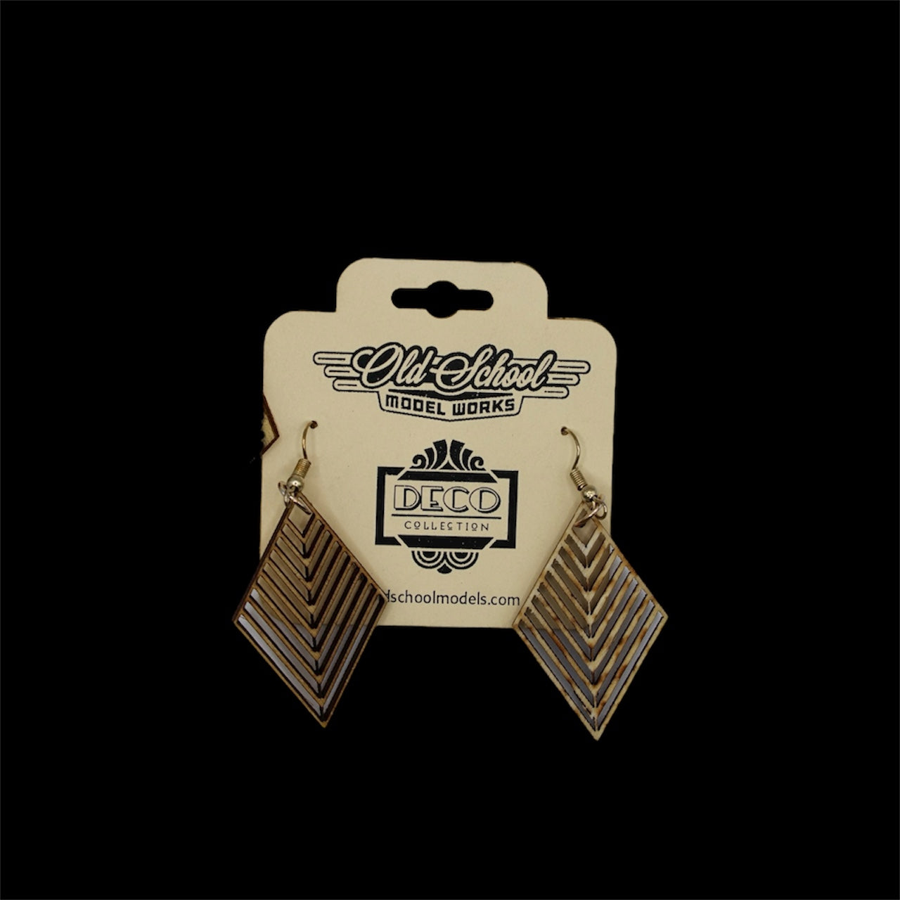 Art Deco Balsam Wood Earrings