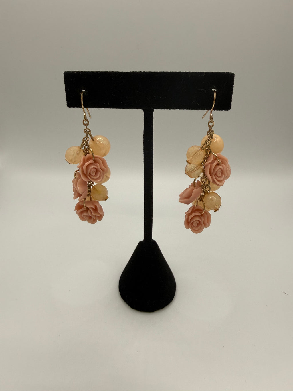 Rose Bead Dangle Earrings #120