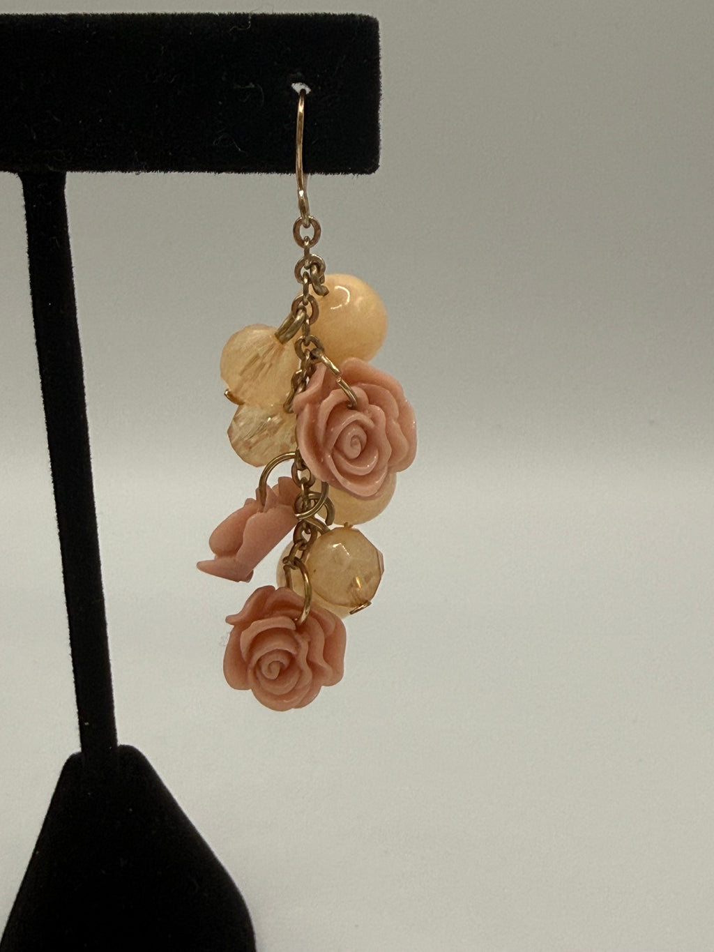 Rose Bead Dangle Earrings #120