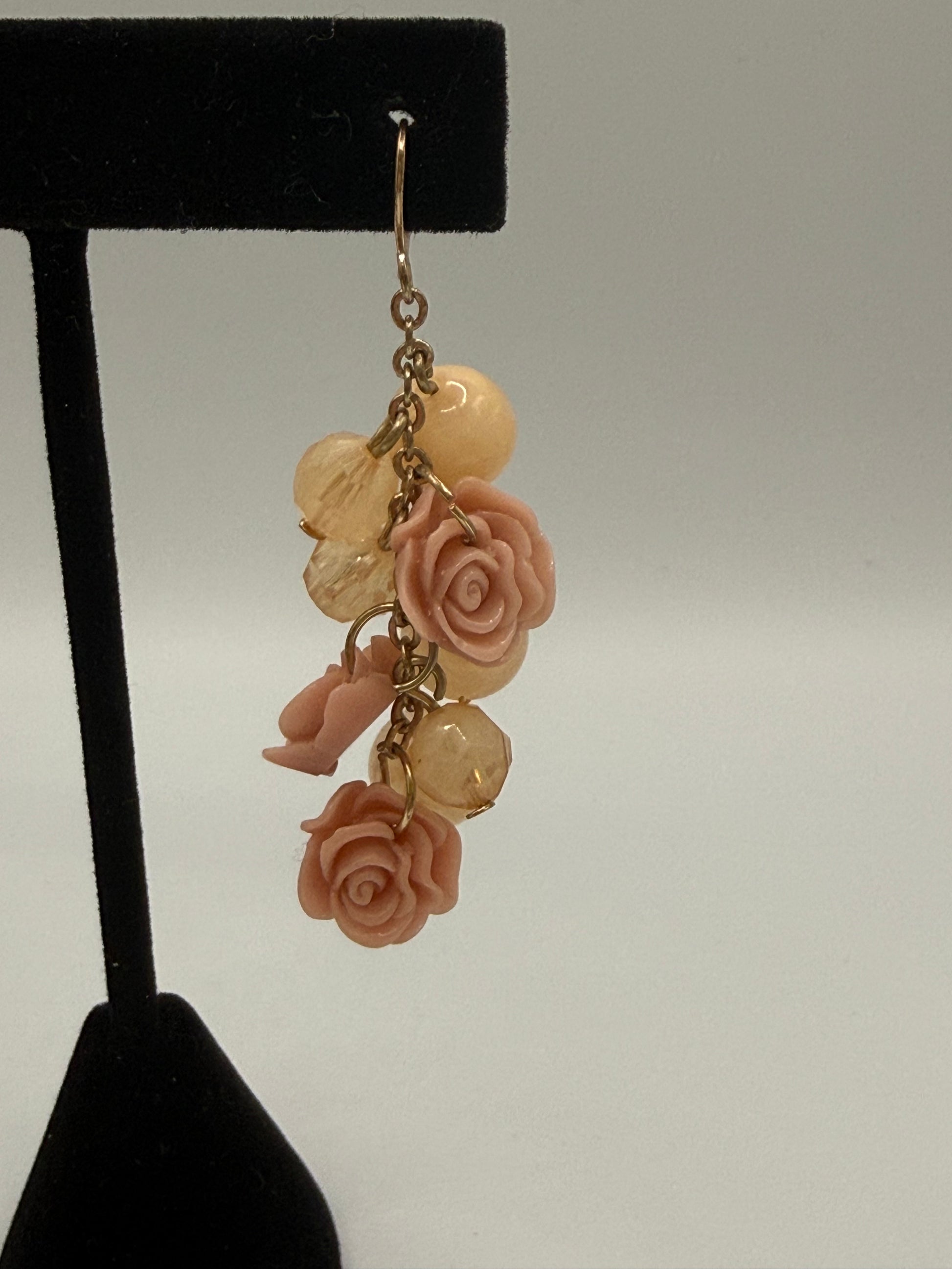 Rose Bead Dangle Earrings #120