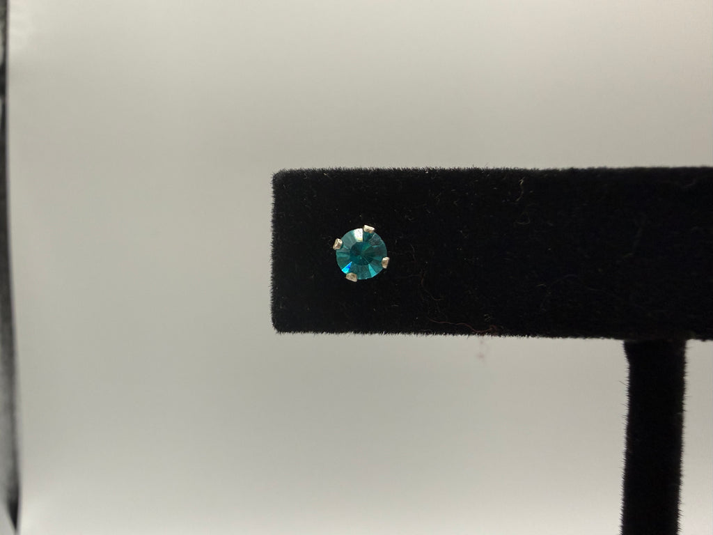 Teal Crystal Stud Earrings