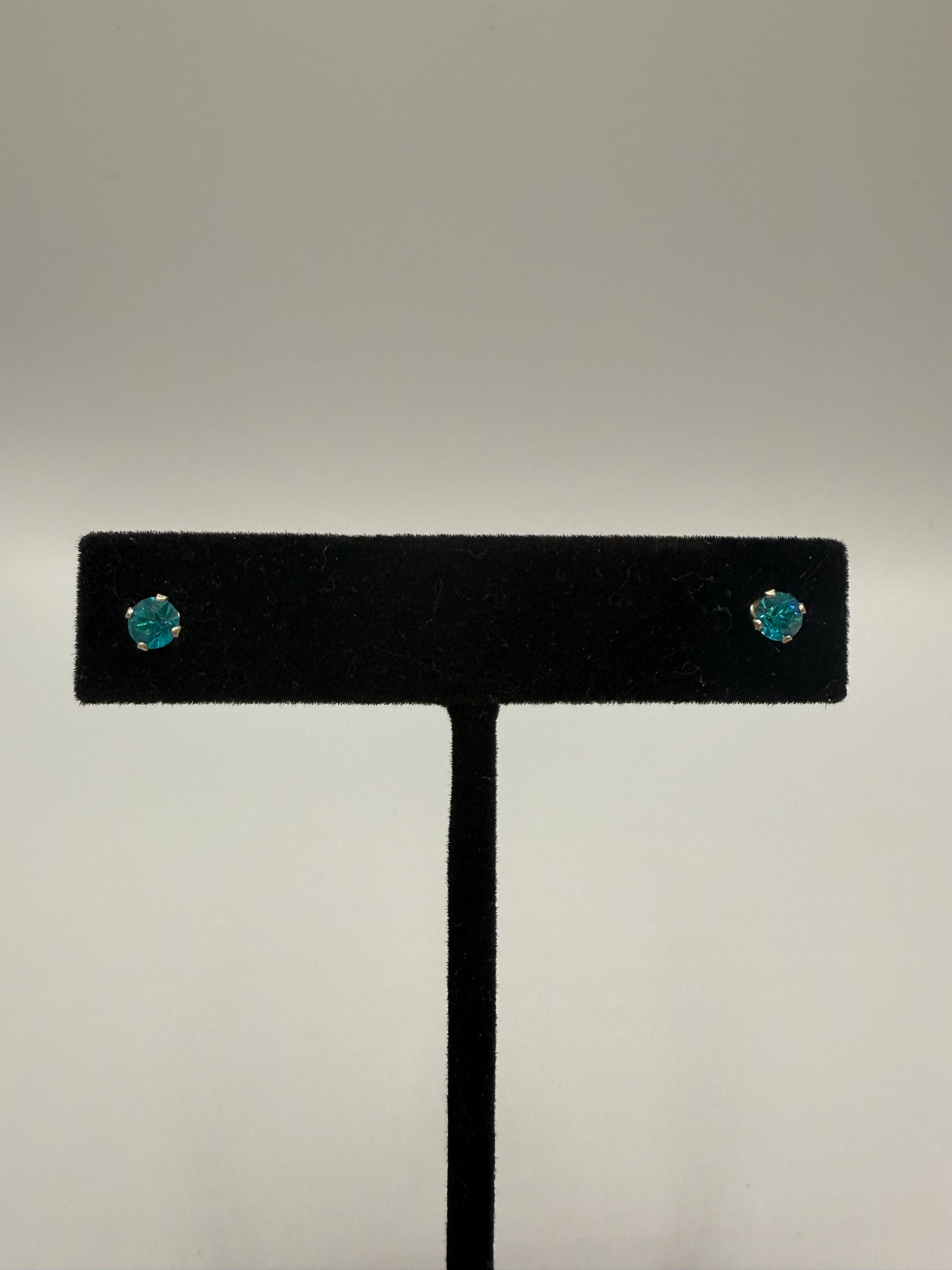 Teal Crystal Stud Earrings