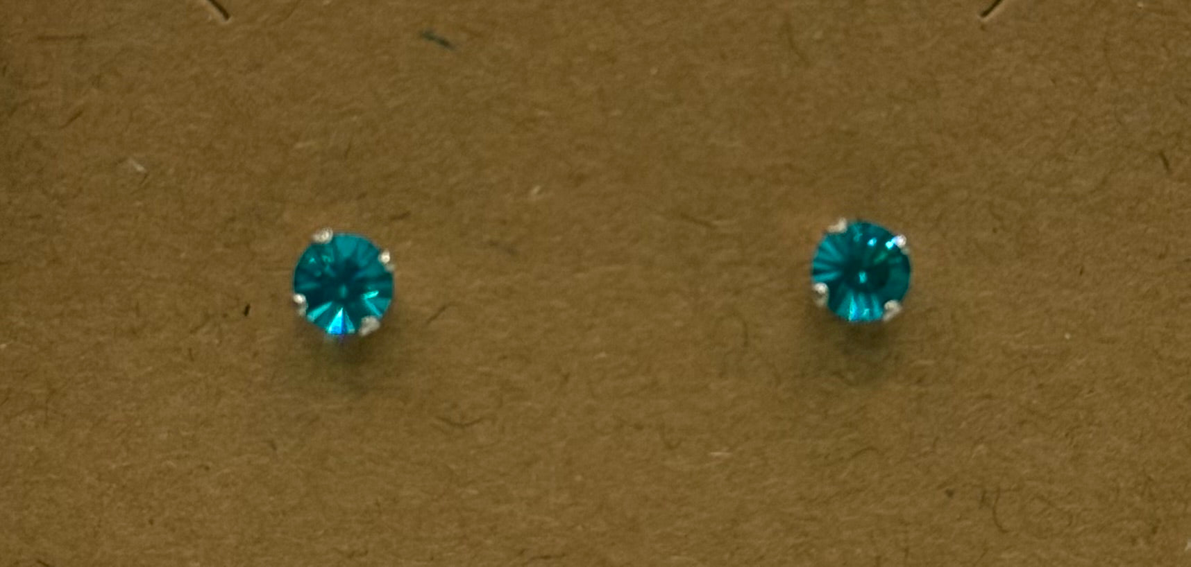 Teal Crystal Stud Earrings