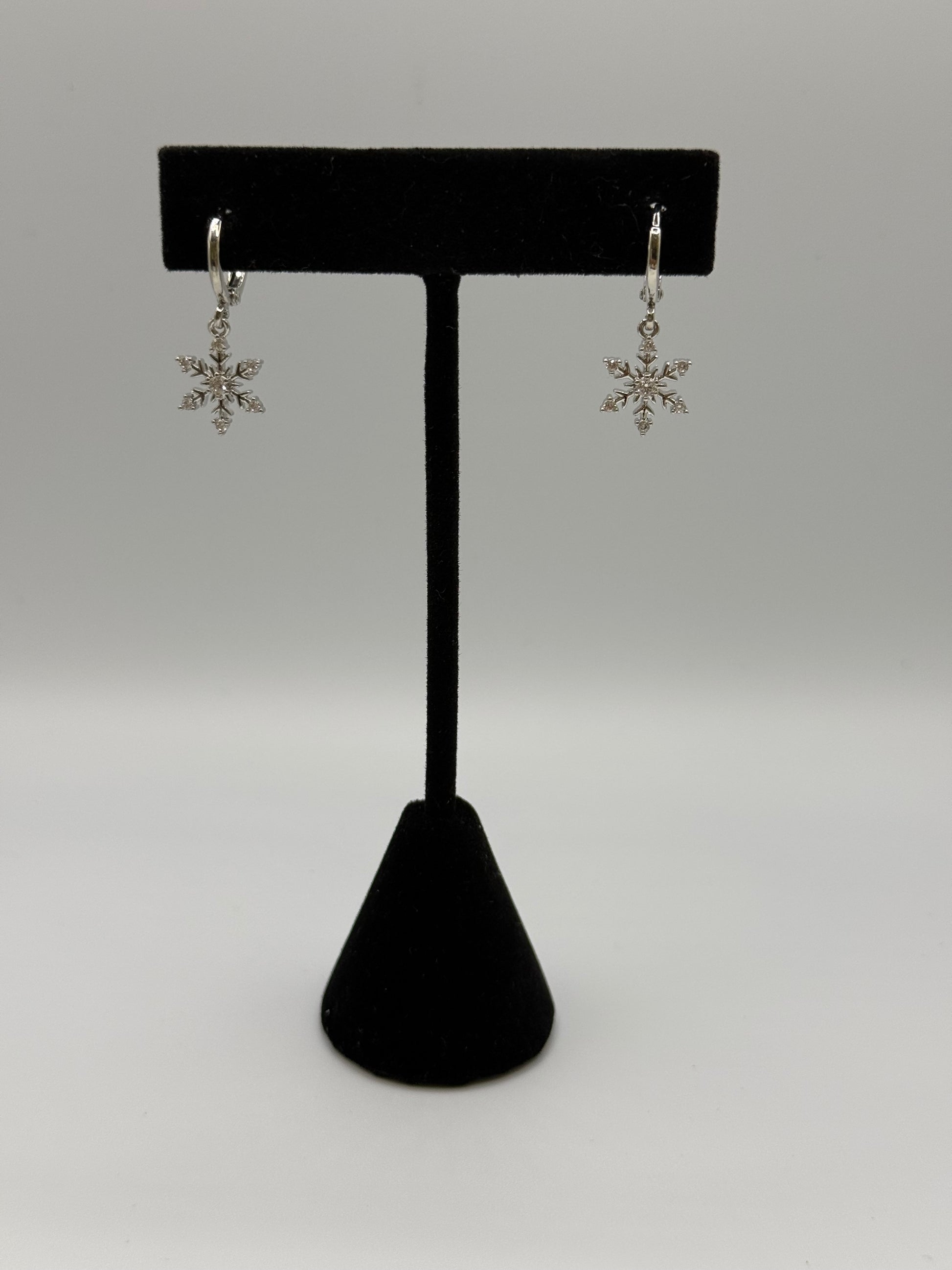 Snowflake Crystal Hoop Earrings