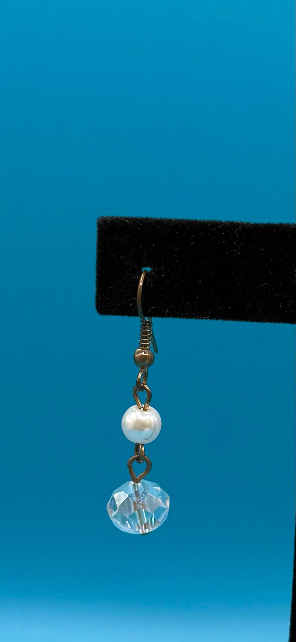 Crystal and Pearl Dangle Earrings #118