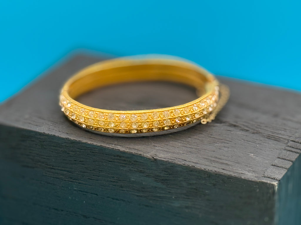 Gold Crystal Bangle Bracelet
