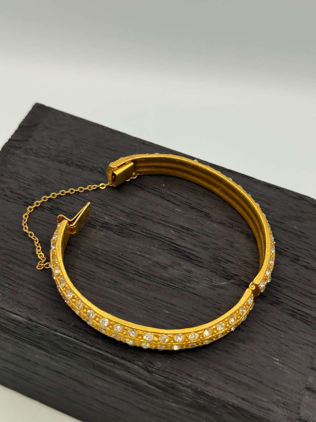 Gold Crystal Bangle Bracelet