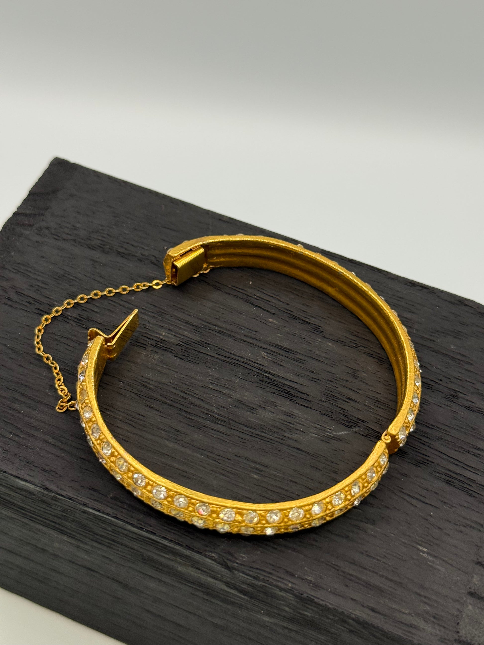 Gold Crystal Bangle Bracelet