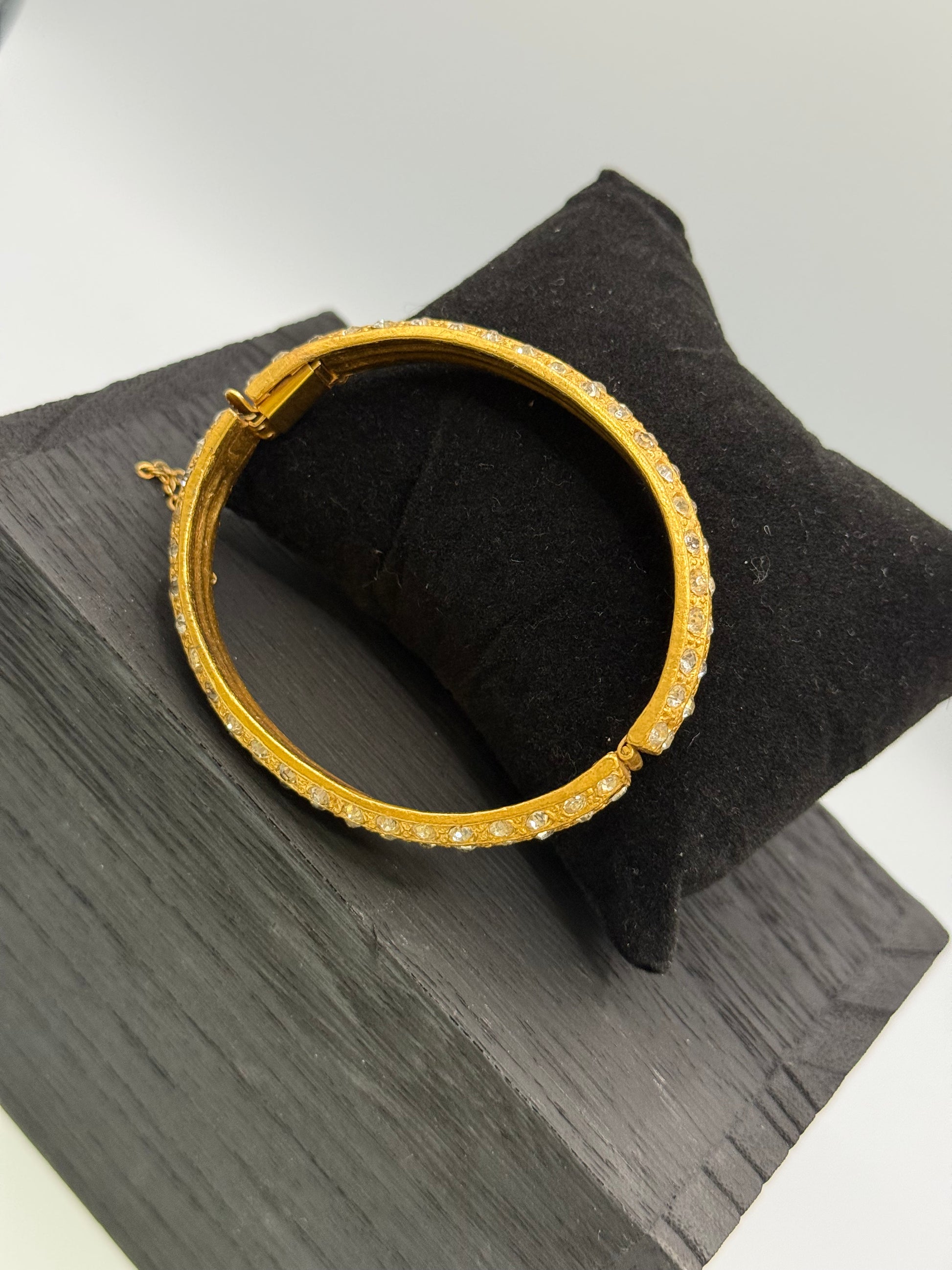 Gold Crystal Bangle Bracelet
