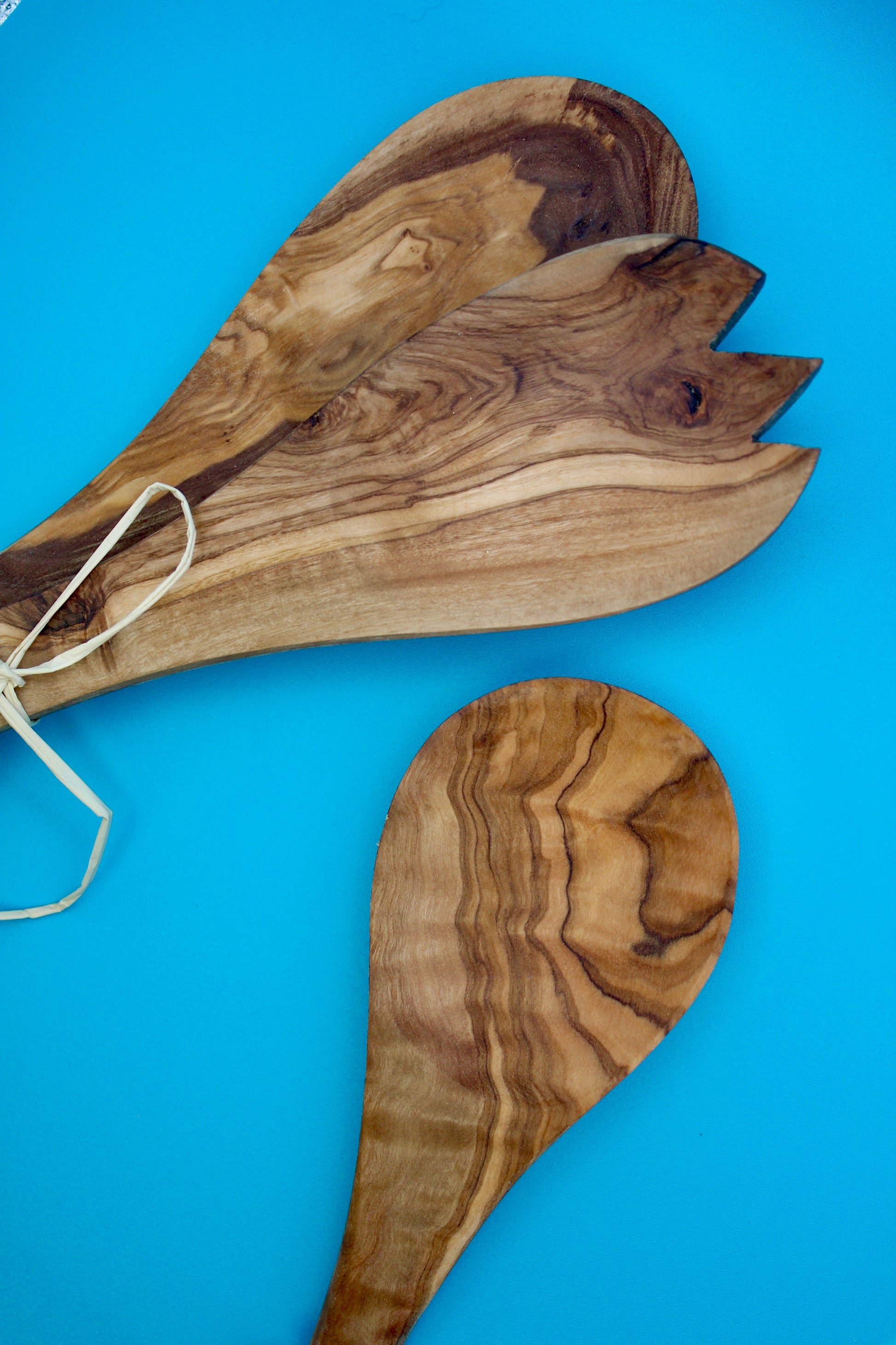Olive Wood Salad Tong Set