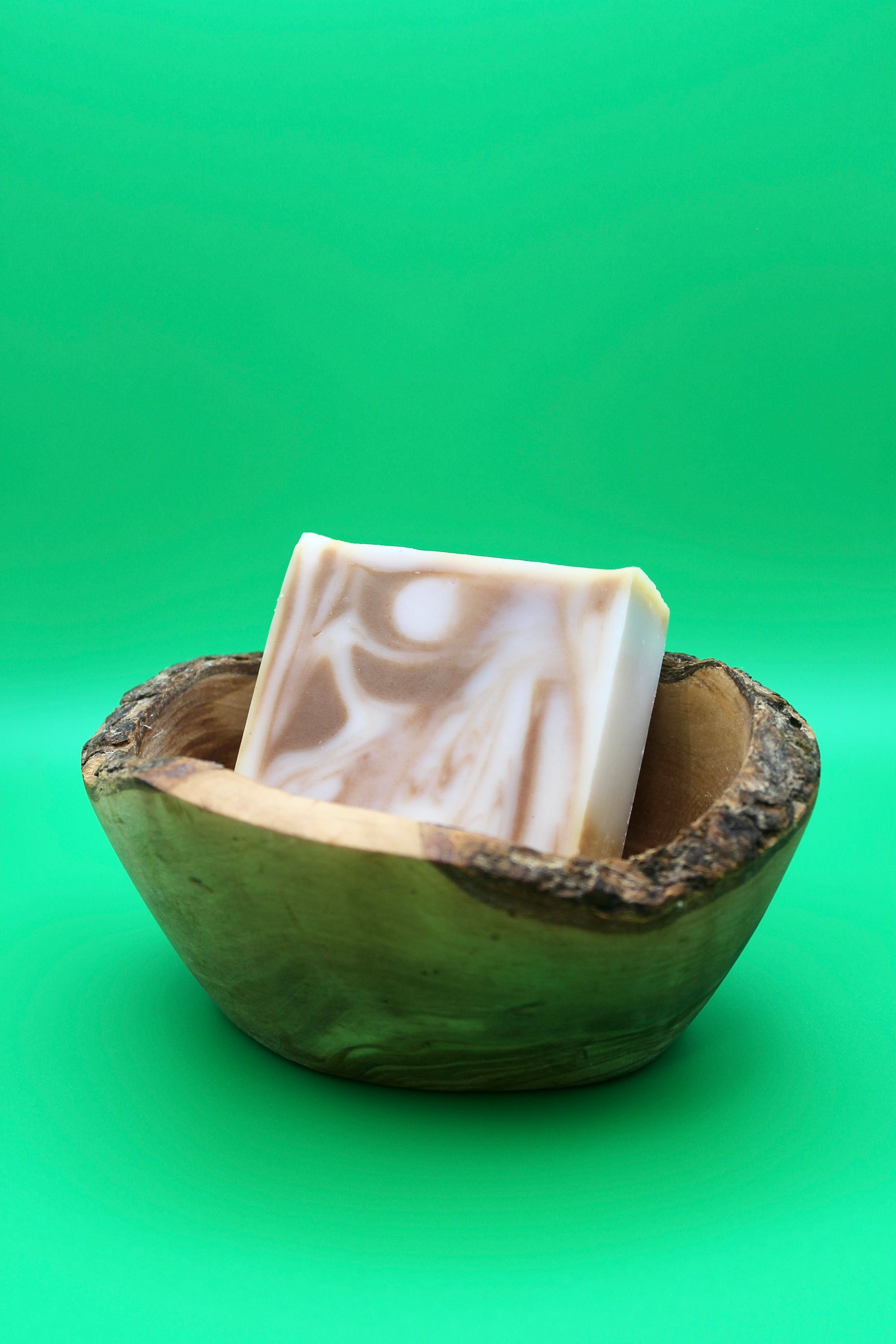Rustic Olive Wood Oval Soap Dish