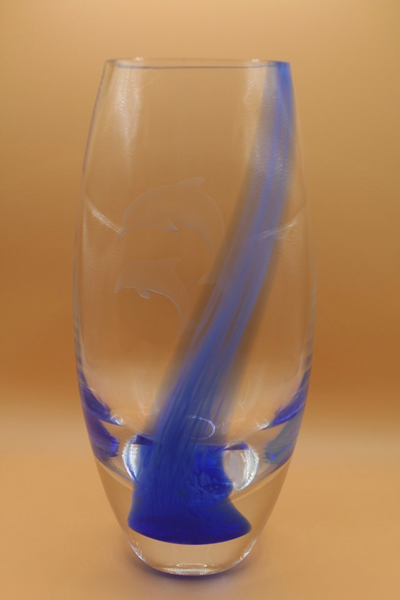 Crystal Dolphin Vase