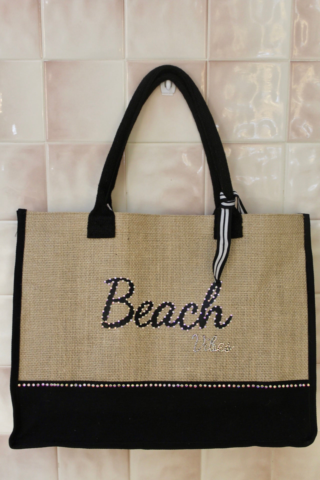 Burlap Beach Vibes Bag