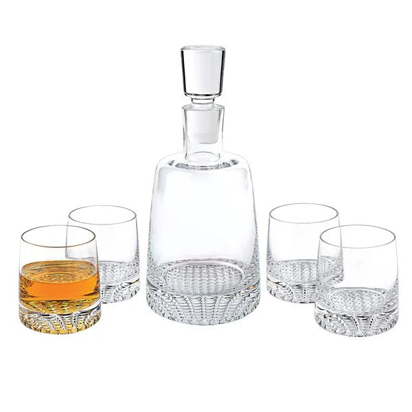 Park Avenue Whiskey Set - European Mouth Blown Lead Free Crystal Park Avenue 5 Pc.