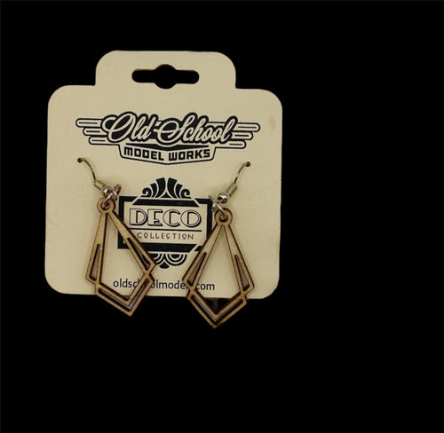 Art Deco Balsam Wood Earrings