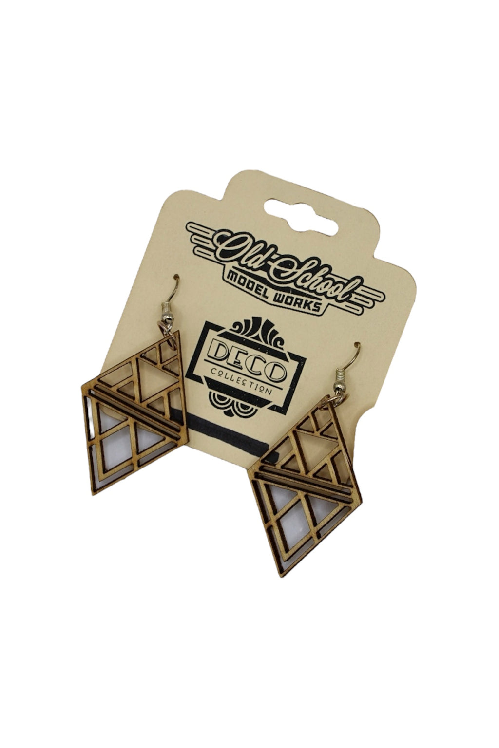 Art Deco Balsam Wood Earrings