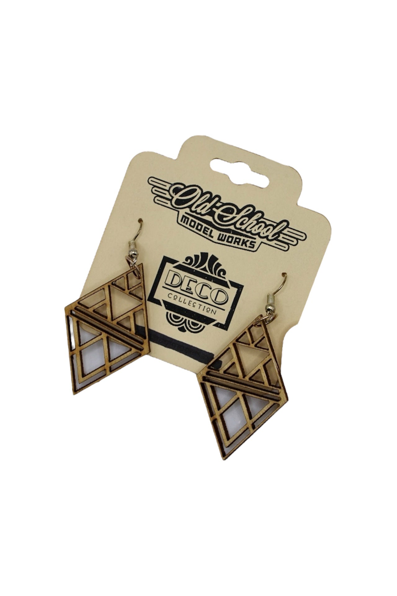 Art Deco Balsam Wood Earrings