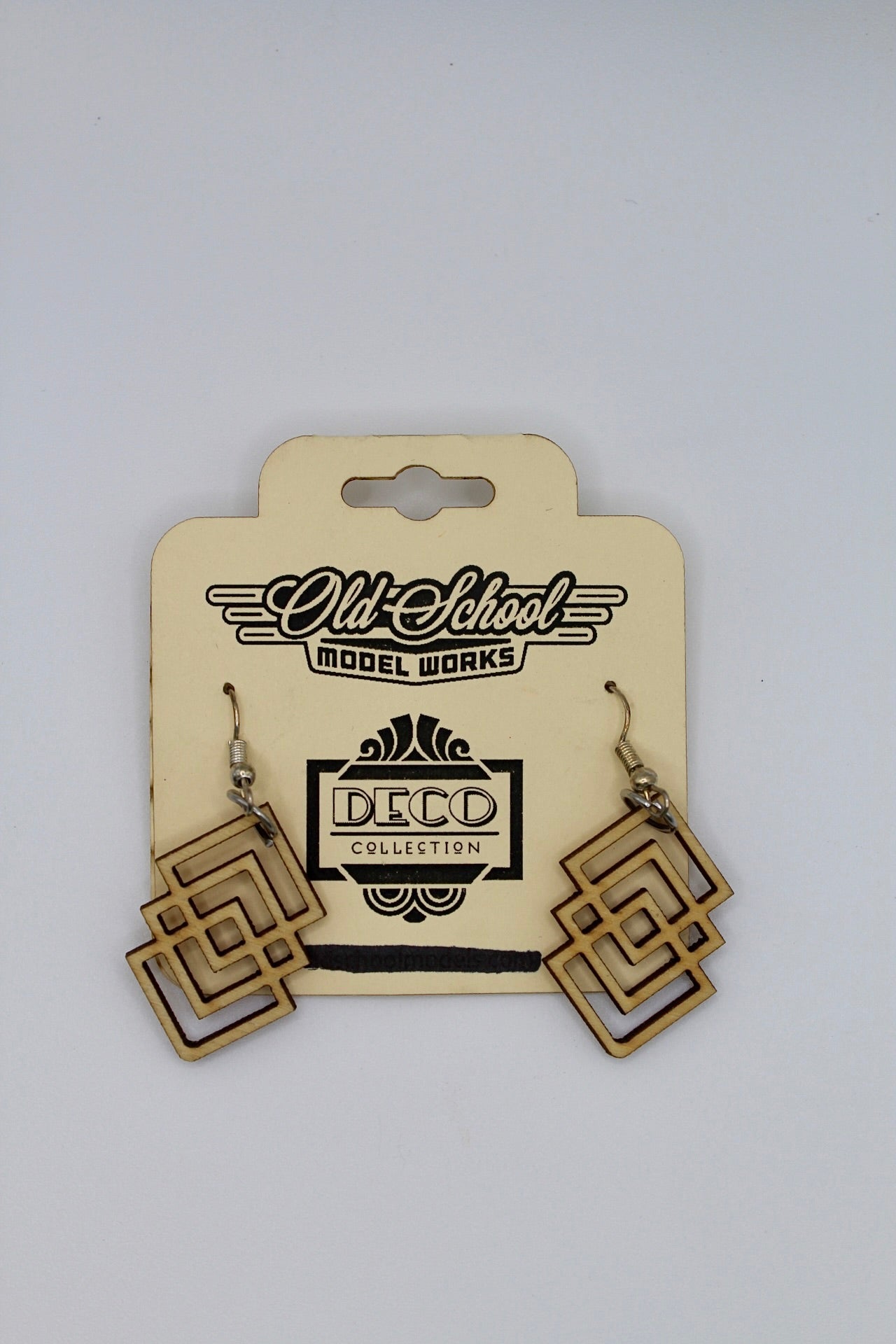 Art Deco Balsam Wood Earrings