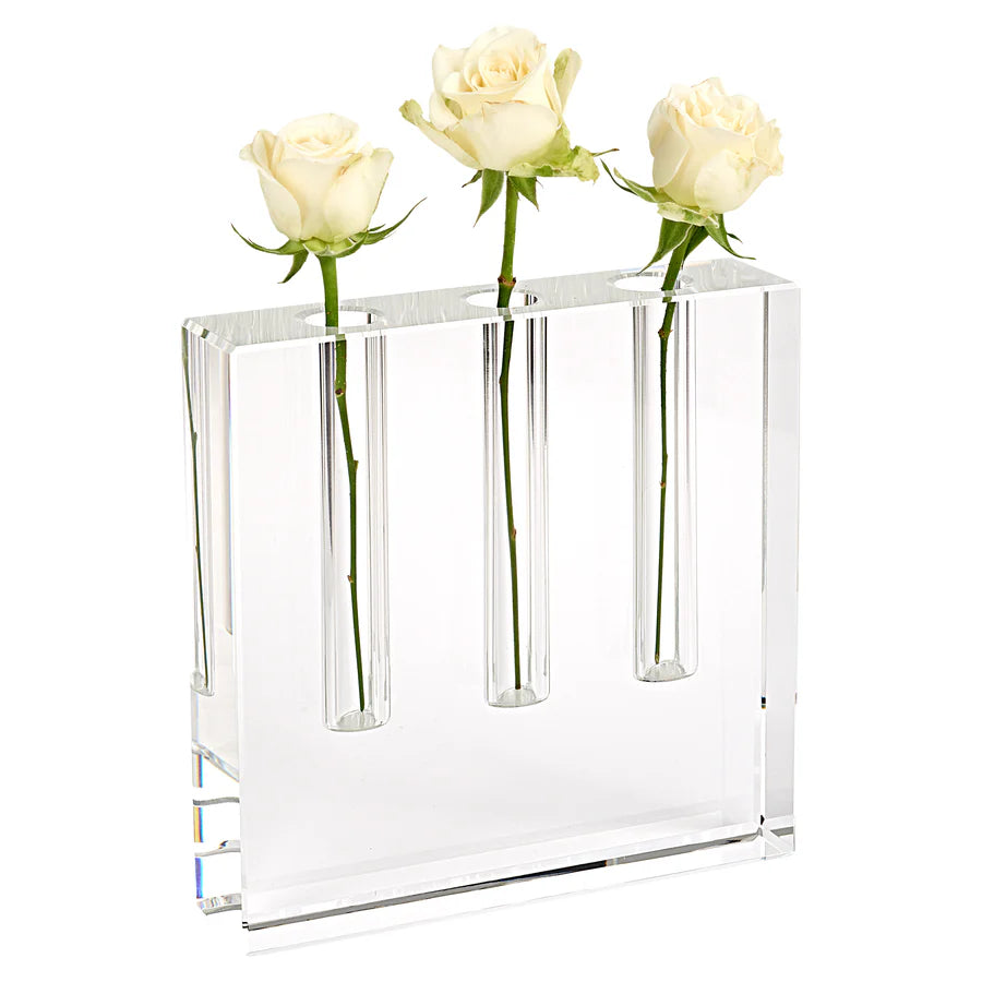 Crystal Triple Bud Vase
